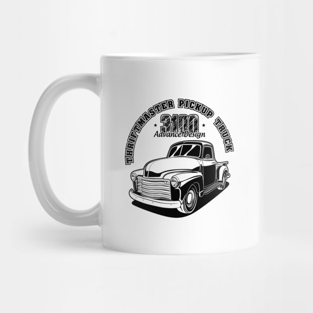 3100 Pickup Truck - Black Print by WINdesign